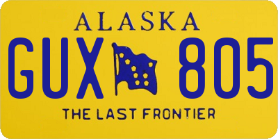 AK license plate GUX805