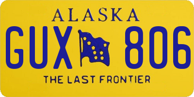 AK license plate GUX806