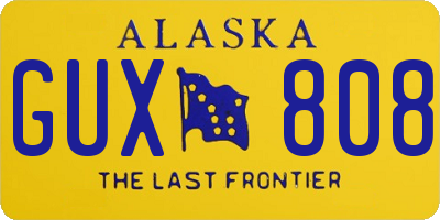 AK license plate GUX808