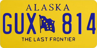 AK license plate GUX814