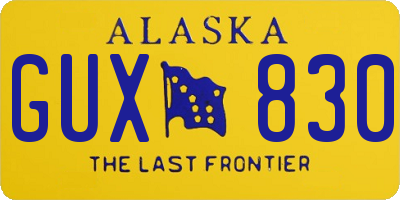 AK license plate GUX830