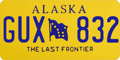 AK license plate GUX832