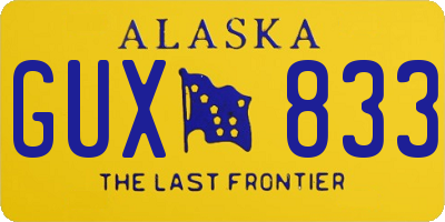 AK license plate GUX833