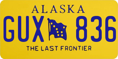 AK license plate GUX836