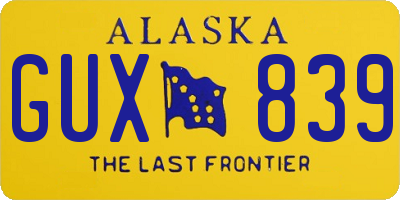 AK license plate GUX839