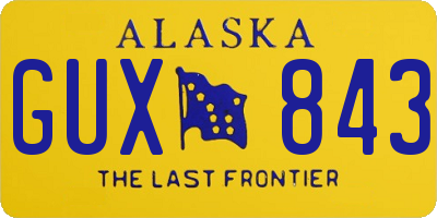 AK license plate GUX843