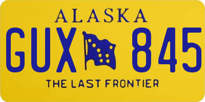 AK license plate GUX845