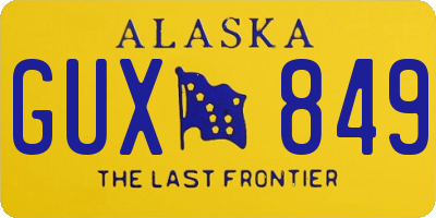 AK license plate GUX849