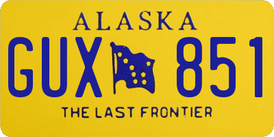 AK license plate GUX851