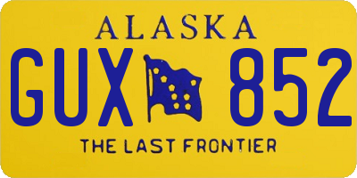 AK license plate GUX852