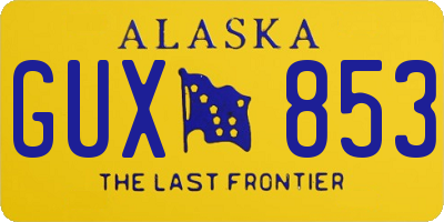 AK license plate GUX853