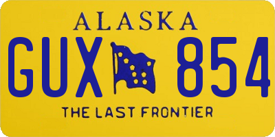 AK license plate GUX854