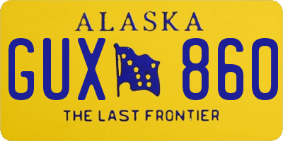 AK license plate GUX860