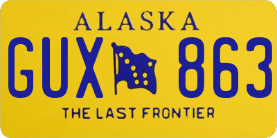 AK license plate GUX863