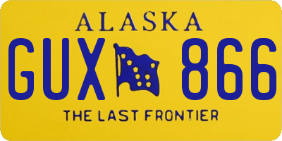 AK license plate GUX866