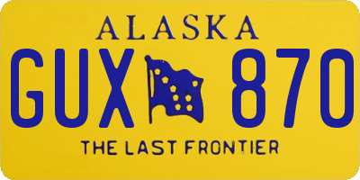 AK license plate GUX870