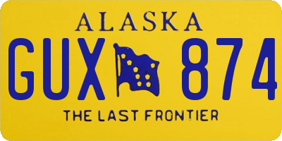 AK license plate GUX874