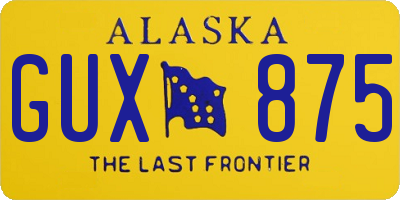 AK license plate GUX875