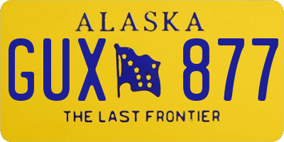 AK license plate GUX877