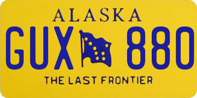 AK license plate GUX880