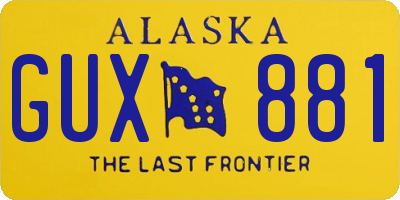 AK license plate GUX881