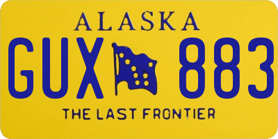 AK license plate GUX883