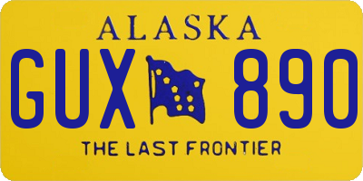 AK license plate GUX890