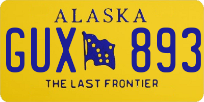 AK license plate GUX893