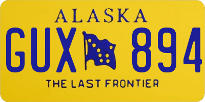 AK license plate GUX894