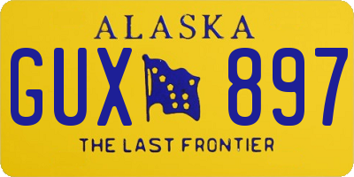 AK license plate GUX897