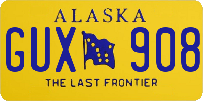 AK license plate GUX908