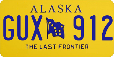 AK license plate GUX912