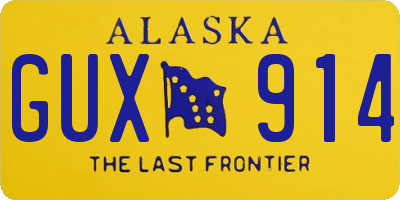 AK license plate GUX914