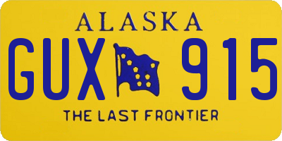 AK license plate GUX915