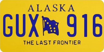 AK license plate GUX916