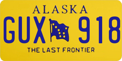 AK license plate GUX918