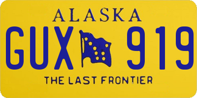 AK license plate GUX919