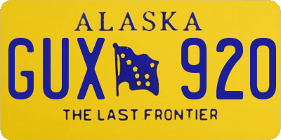 AK license plate GUX920