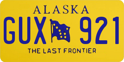 AK license plate GUX921