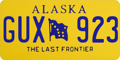 AK license plate GUX923