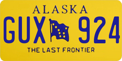 AK license plate GUX924