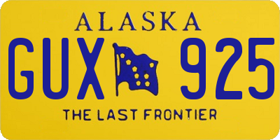 AK license plate GUX925