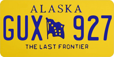 AK license plate GUX927