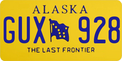 AK license plate GUX928