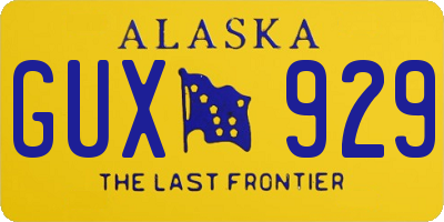 AK license plate GUX929