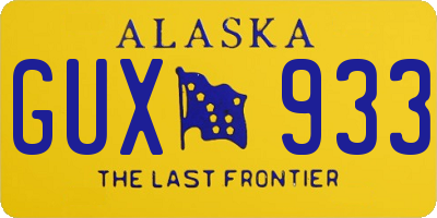 AK license plate GUX933