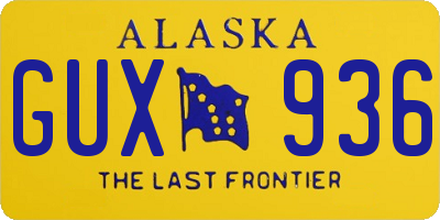 AK license plate GUX936