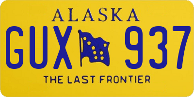 AK license plate GUX937