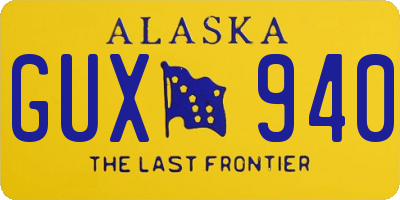 AK license plate GUX940