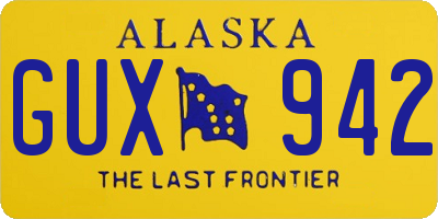 AK license plate GUX942